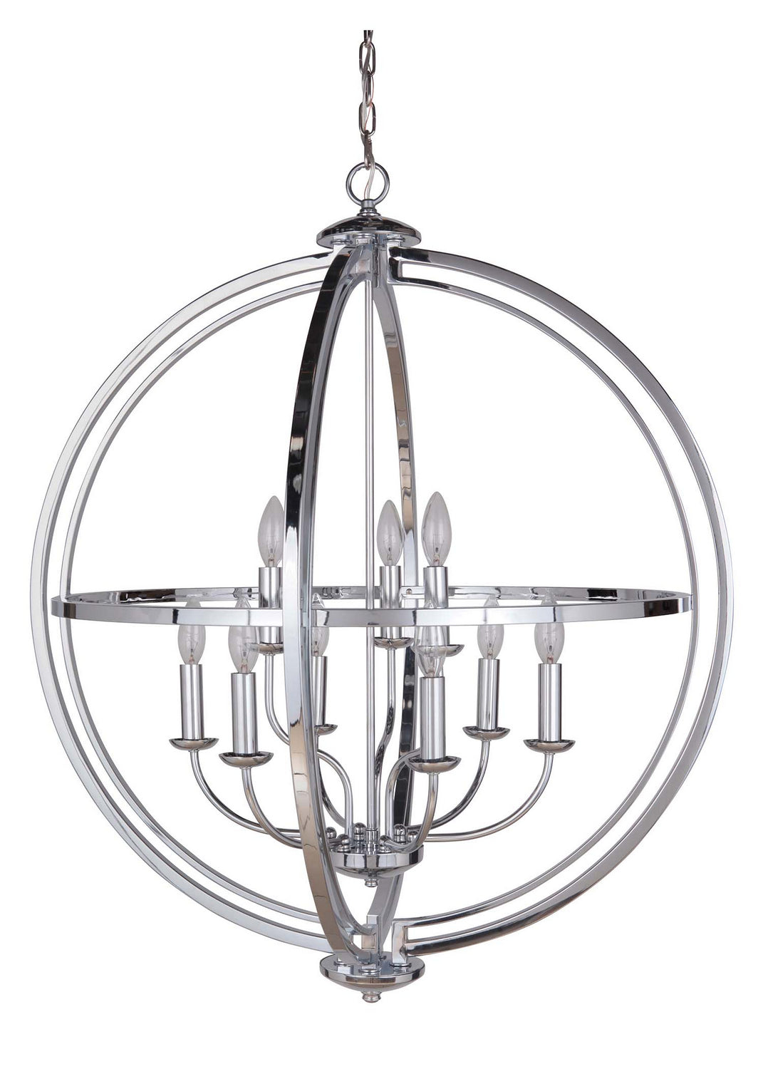 Berkeley Nine Light Foyer Pendant in Chrome