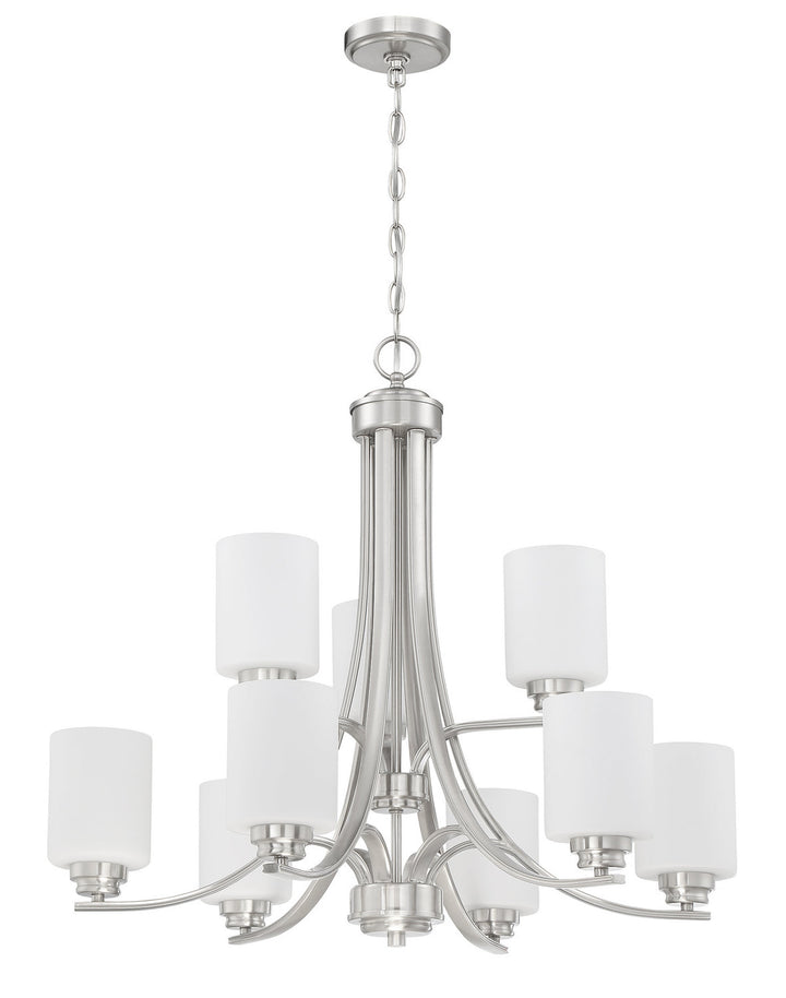 Bolden Nine Light Chandelier in Brushed Polished Nickel