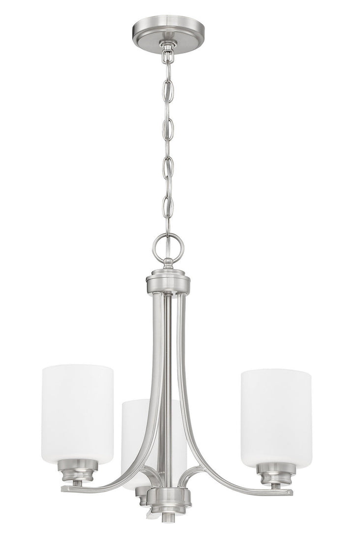 Bolden Three Light Chandelier in Brushed Polished Nickel