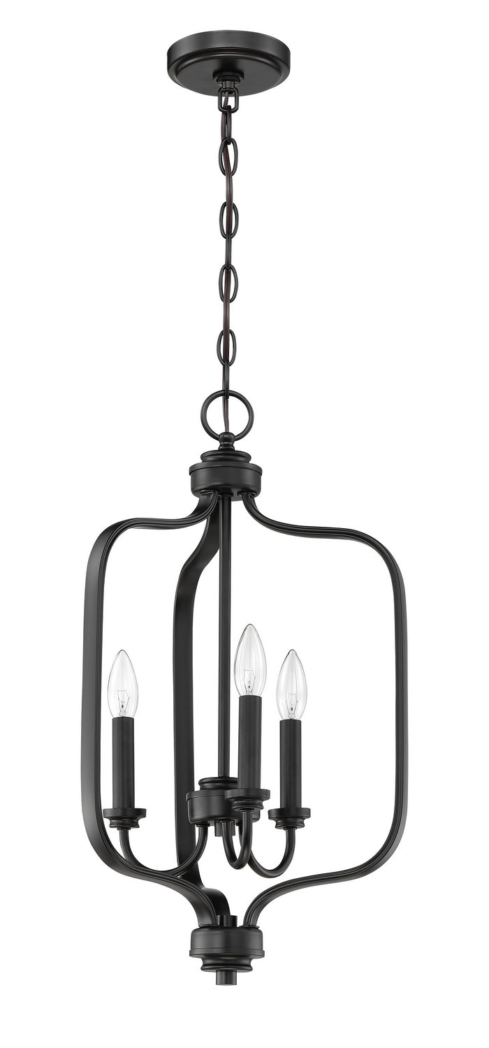 Bolden Three Light Foyer Pendant in Flat Black