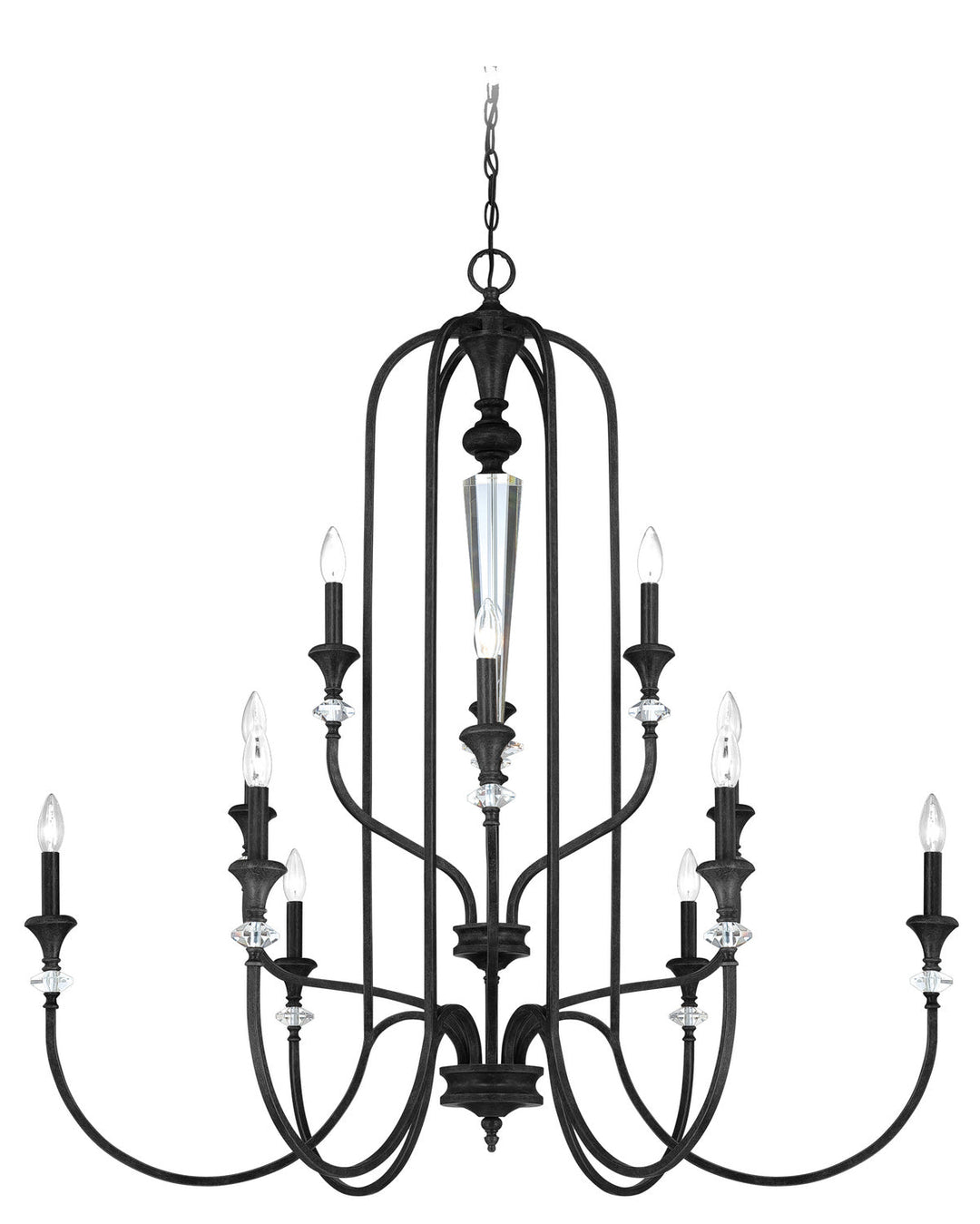 Boulevard 12 Light Chandelier in Mocha Bronze/Silver