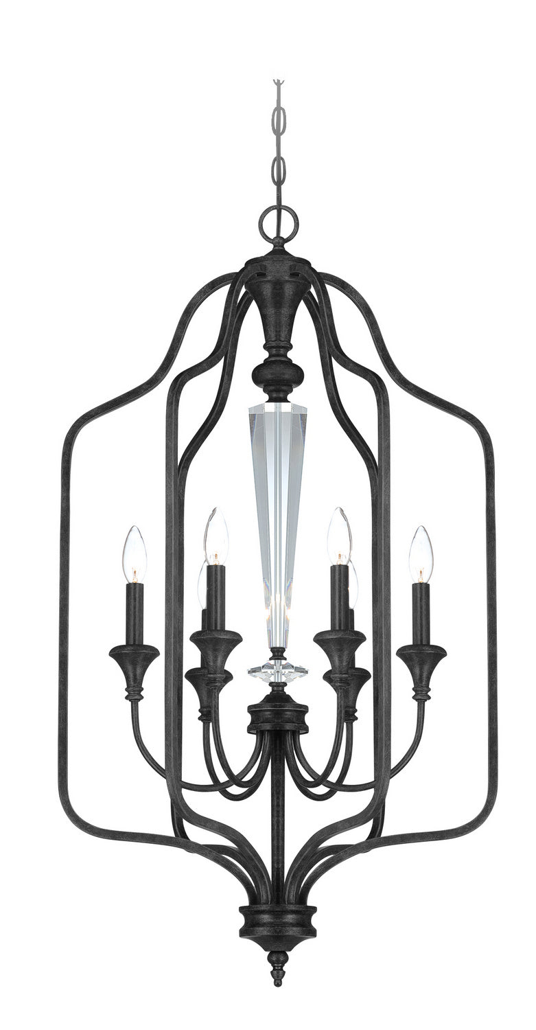Boulevard Six Light Foyer Chandelier in Mocha Bronze/Silver