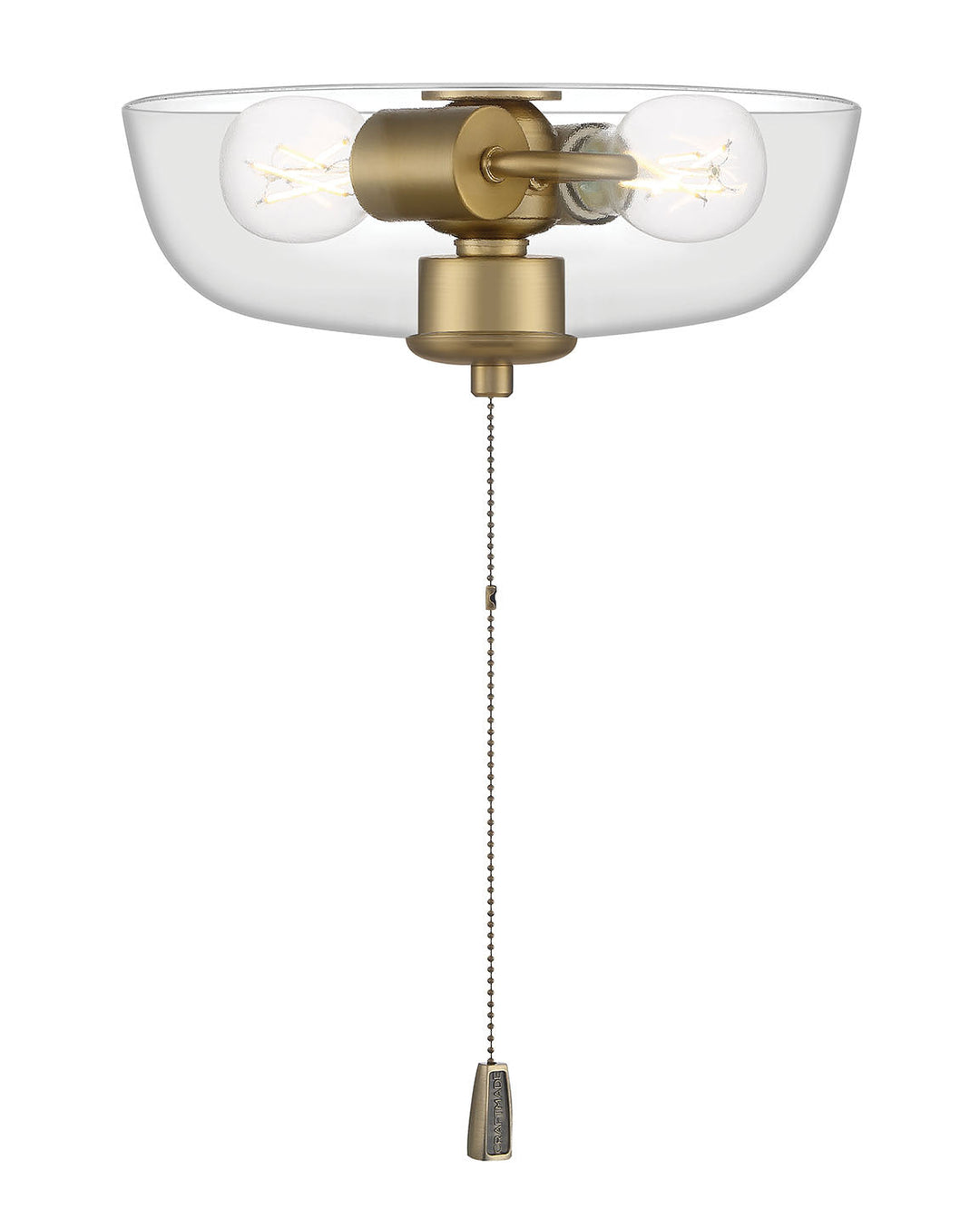 Bowl LED Fan Light Kit in Satin Brass