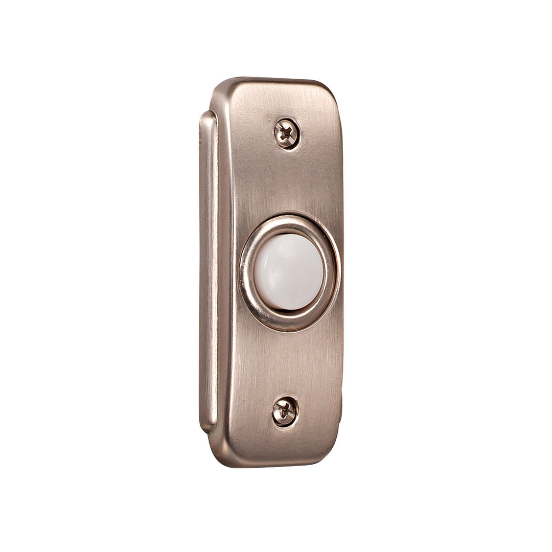 Builder Recessed Buttons Stepped Rectangle Lighted Push Button in Pewter