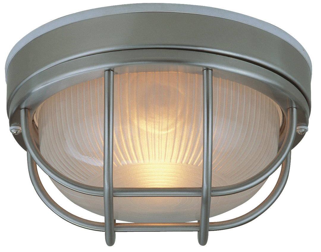 Bulkheads Oval and Round One Light Flushmount in Stainless Steel