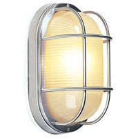 Bulkheads Oval and Round One Light Flushmount in Stainless Steel