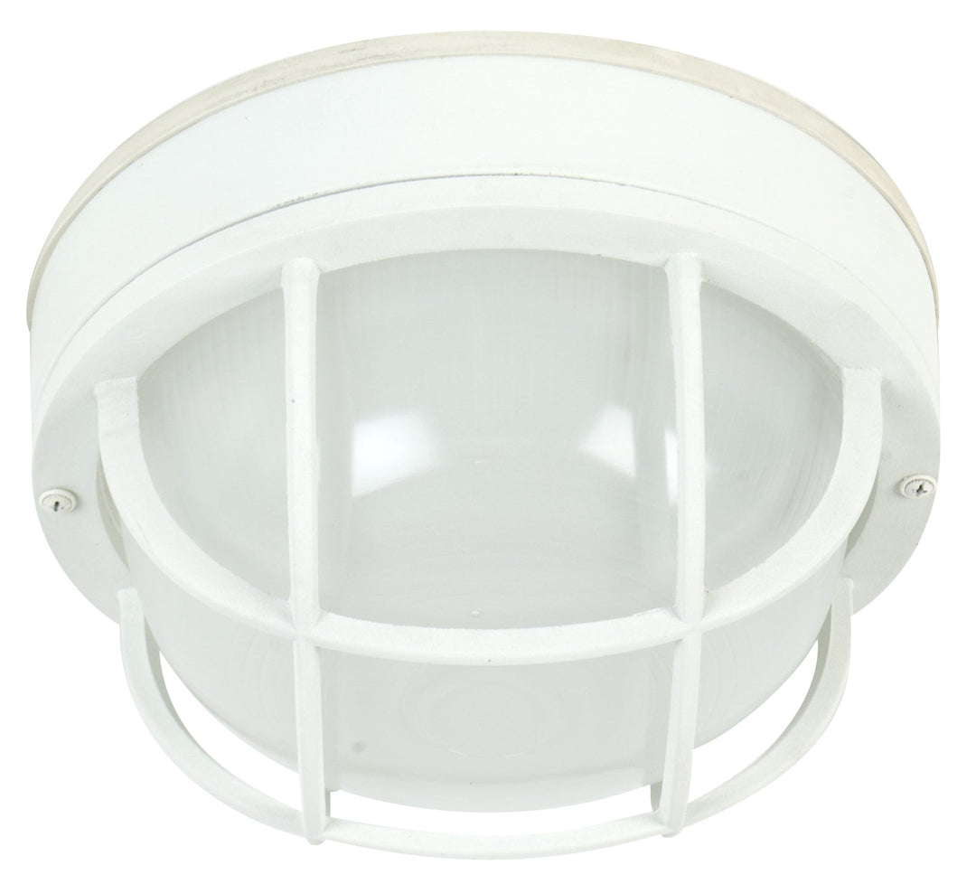 Bulkheads Oval and Round One Light Flushmount in Textured White