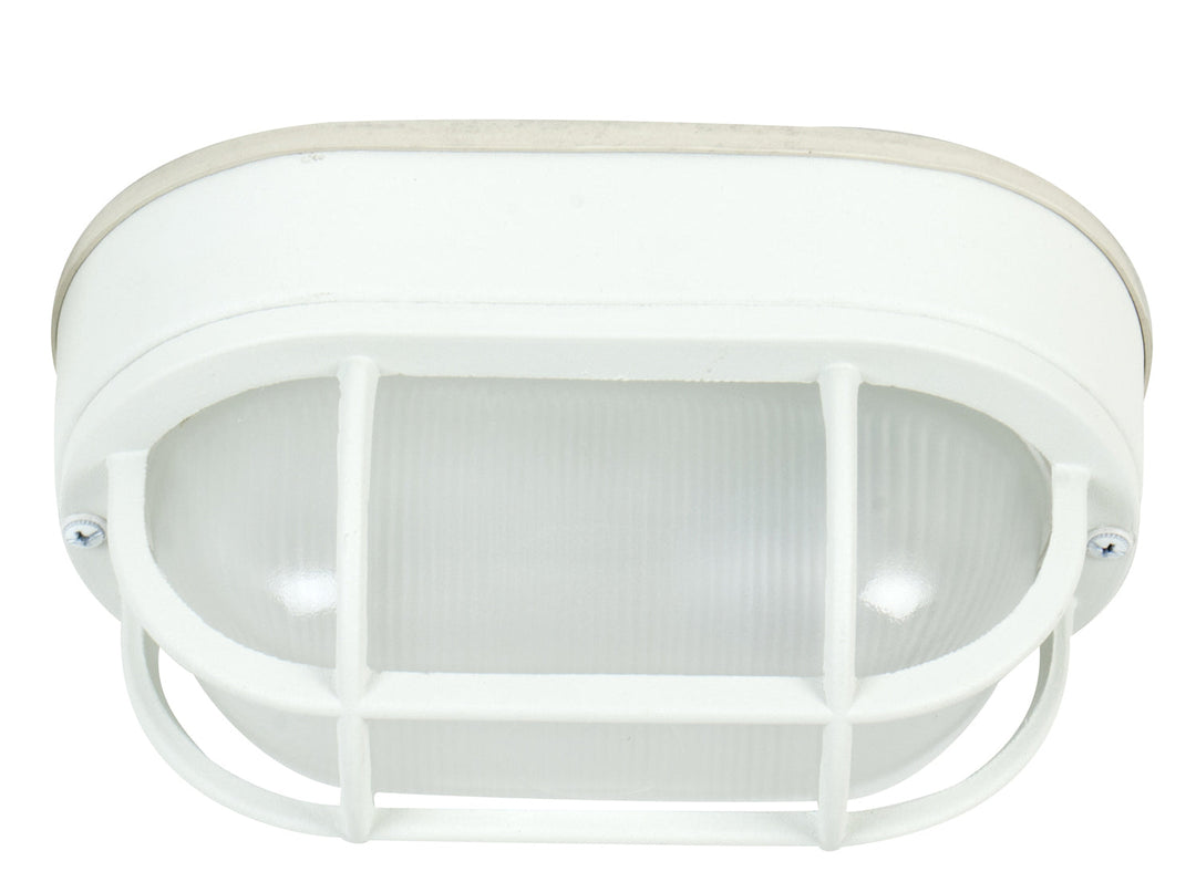 Bulkheads Oval and Round One Light Flushmount in Textured White
