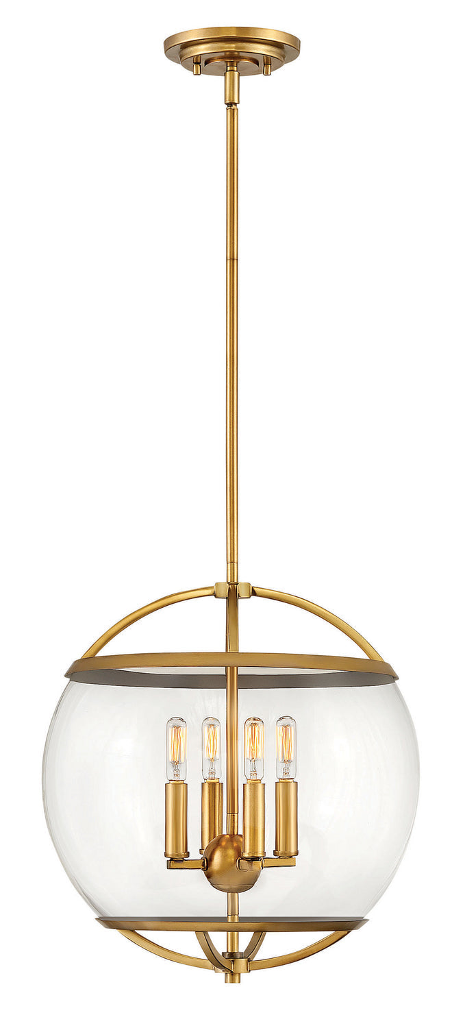 Calvin LED Pendant in Heritage Brass
