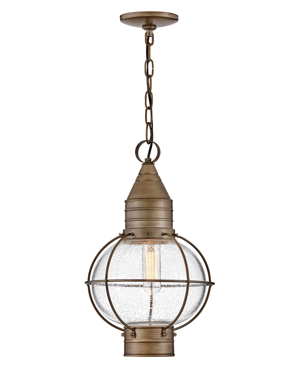 Cape Cod LED Hanging Lantern in Burnished Bronze