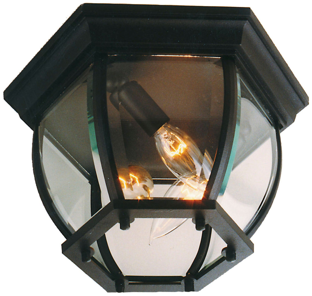 Cast Three Light Flushmount in Textured Black