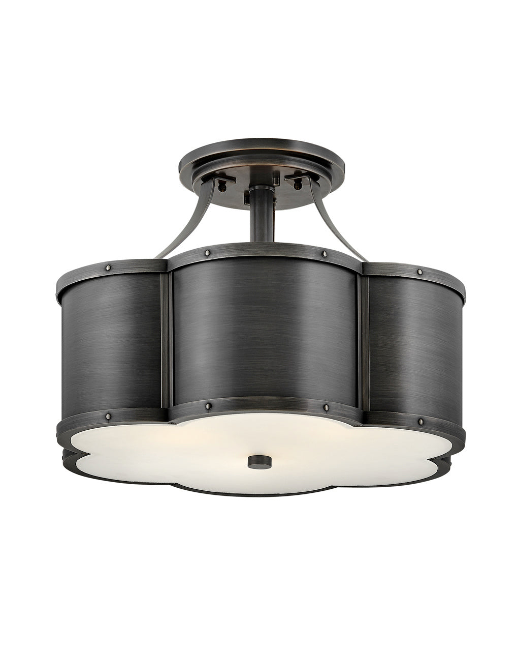 Chance LED Semi-Flush Mount in Blackened Brass