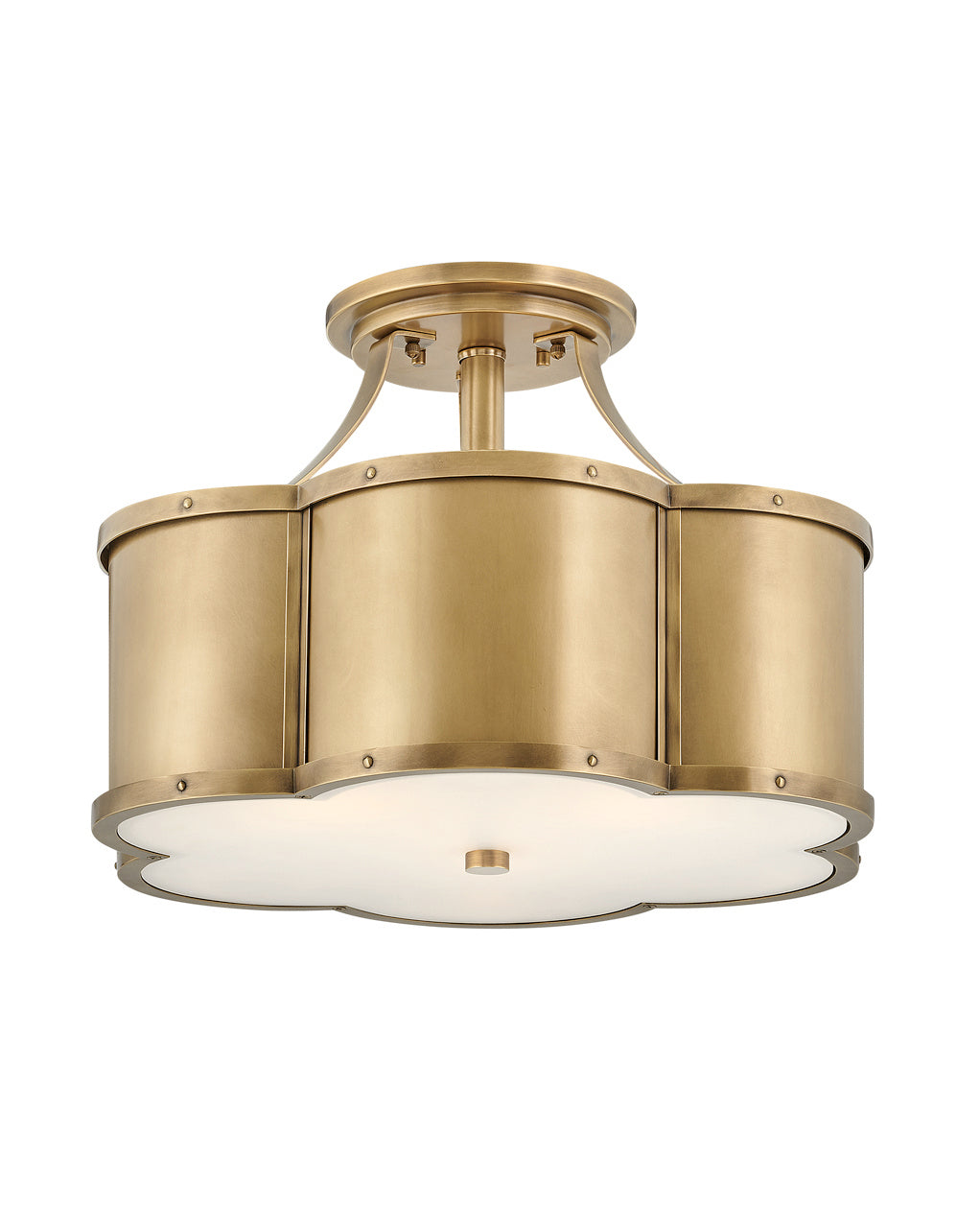 Chance LED Semi-Flush Mount in Heritage Brass