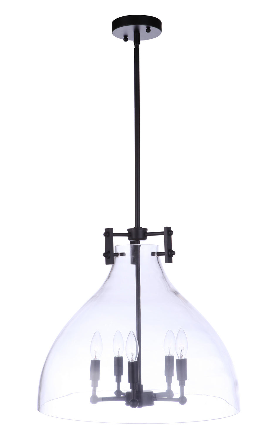 Chardonnay Five Light Pendant in Flat Black