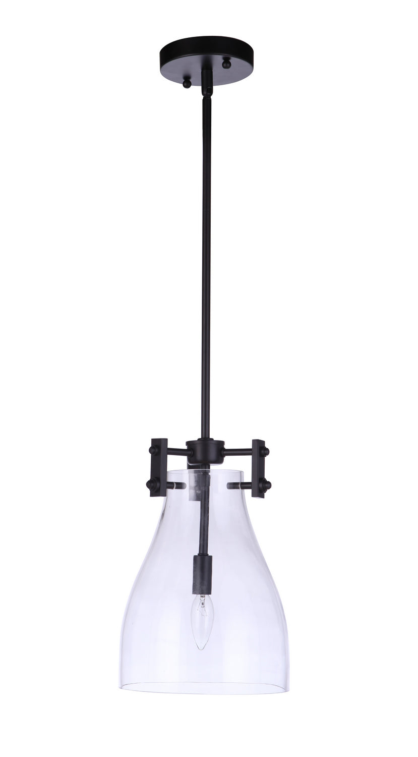 Chardonnay One Light Mini Pendant in Flat Black