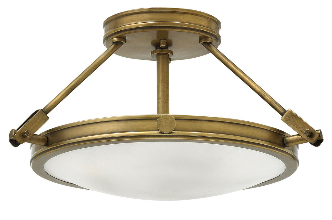 Collier LED Semi-Flush Mount in Heritage Brass