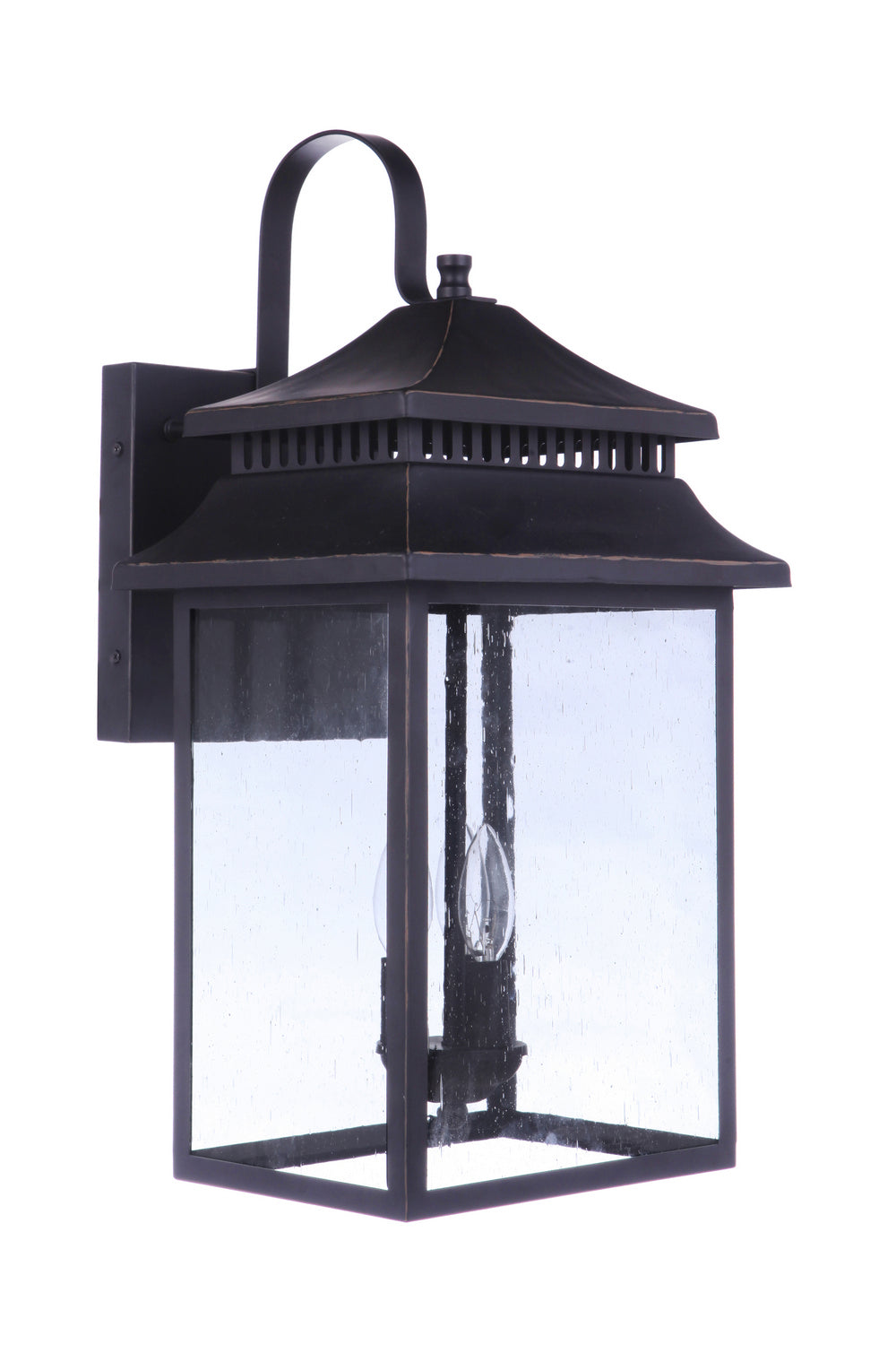 Crossbend Three Light Outdoor Wall Mount in Dark Bronze Gilded