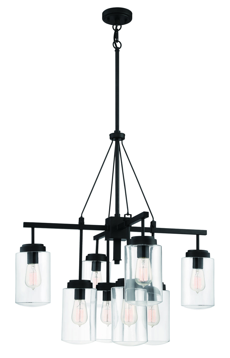 Crosspoint Eight Light Outdoor Chandelier in Espresso