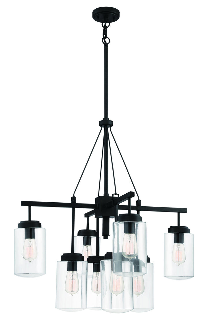 Crosspoint Eight Light Outdoor Chandelier in Espresso