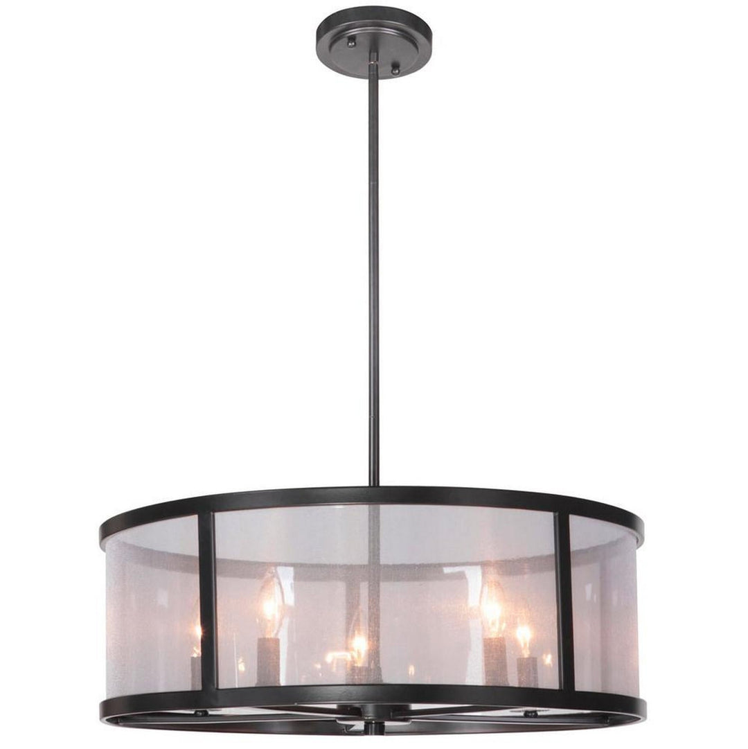 Danbury Five Light Pendant in Matte Black