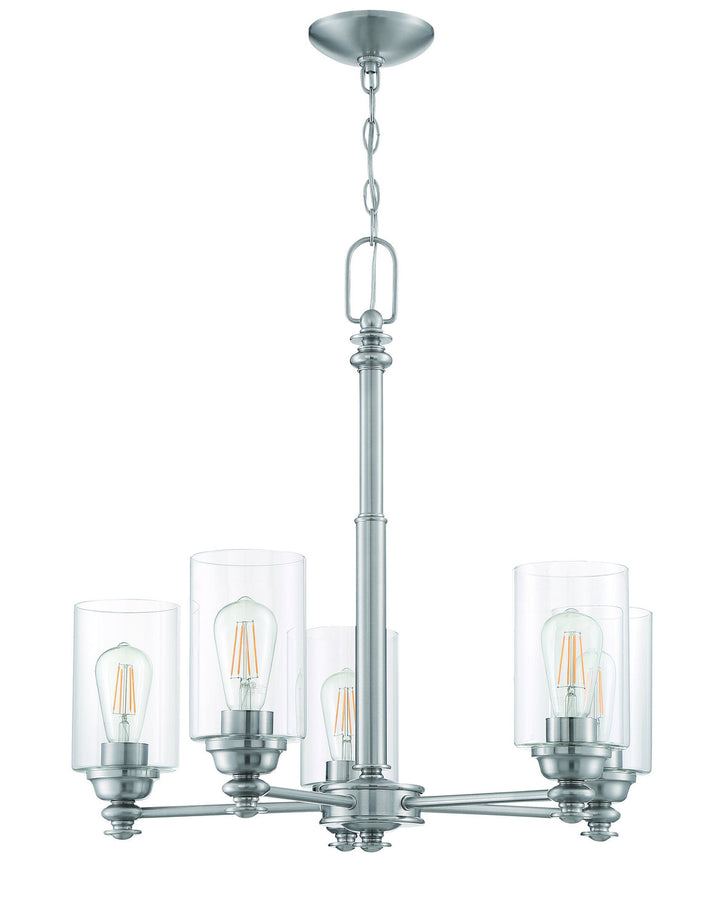 Dardyn Five Light Chandelier in Brushed Polished Nickel