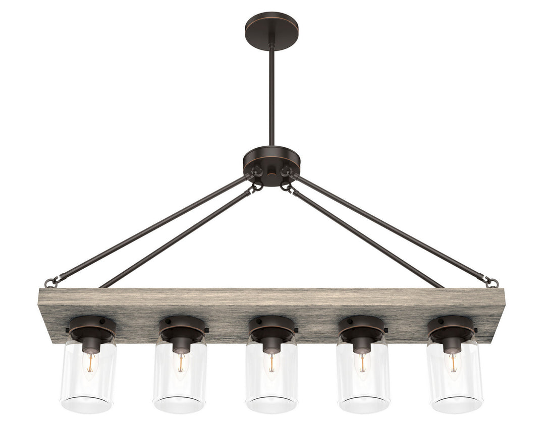 Devon Park Five Light Linear Chandelier in Onyx Bengal