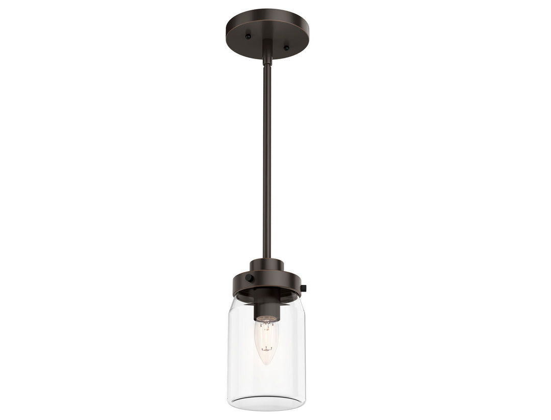 Devon Park One Light Mini Pendant in Onyx Bengal