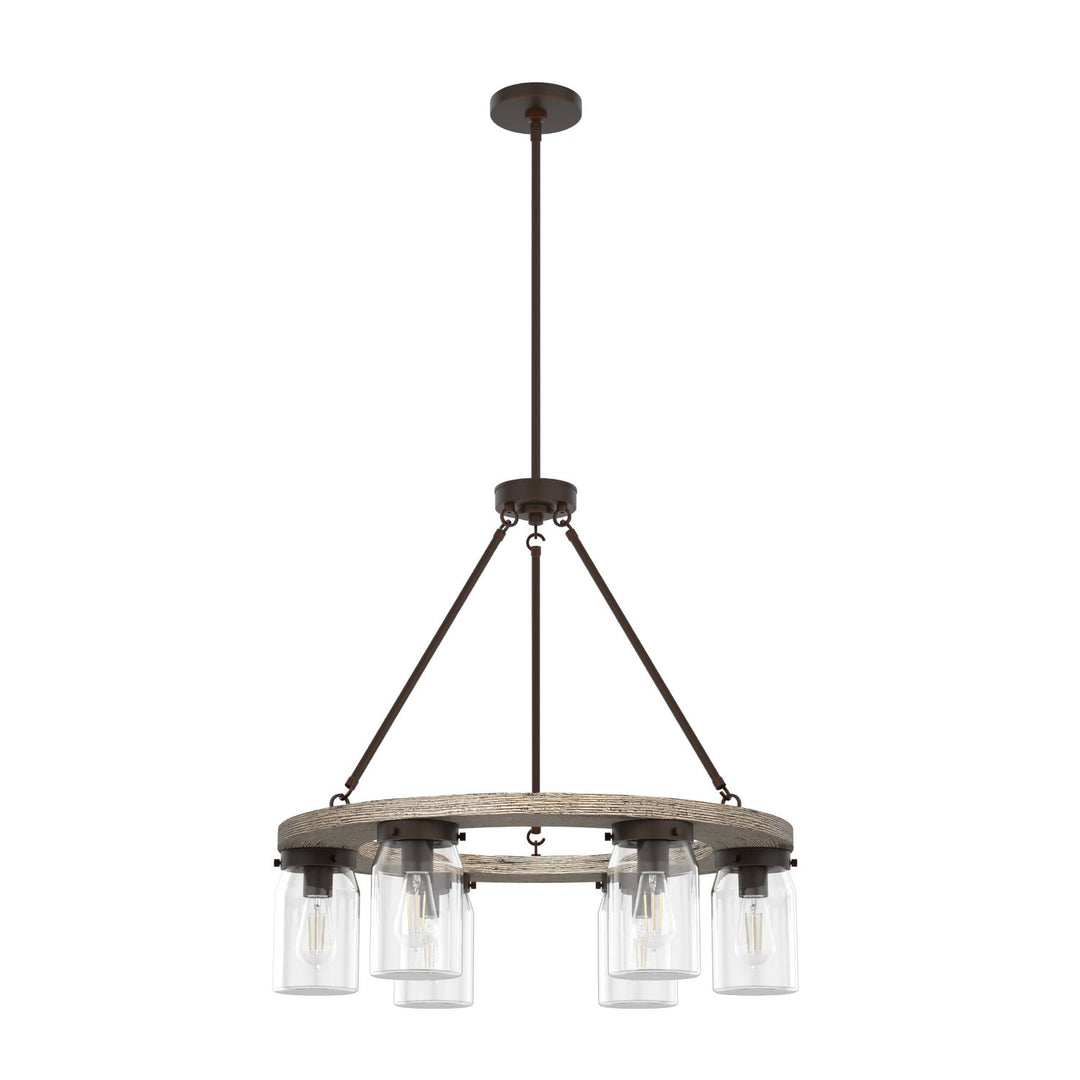 Devon Park Six Light Chandelier in Onyx Bengal