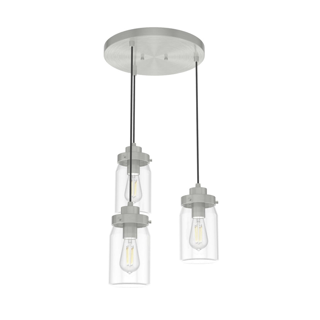 Devon Park Three Light Cluster in Brushed Nickel