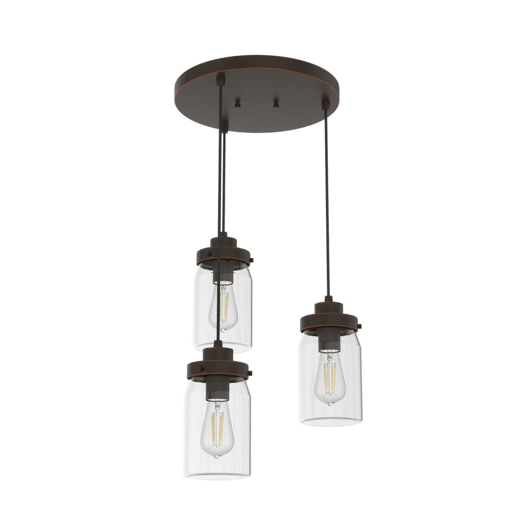 Devon Park Three Light Cluster in Onyx Bengal