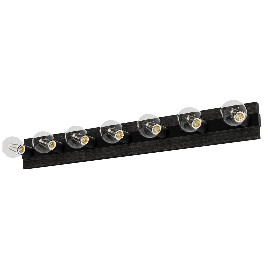 Donelson Seven Light Vanity in Natural Black Iron
