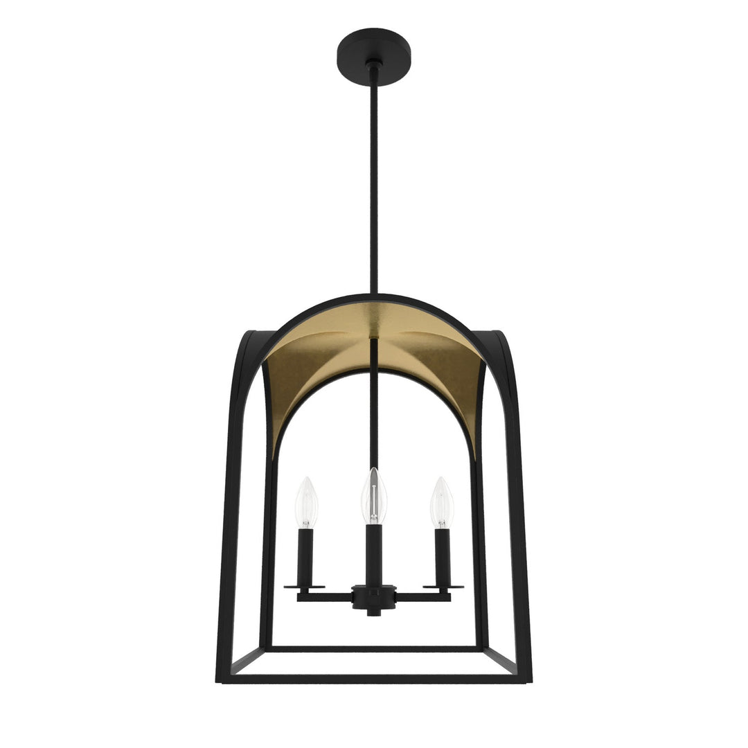 Dukestown Four Light Pendant in Natural Black Iron