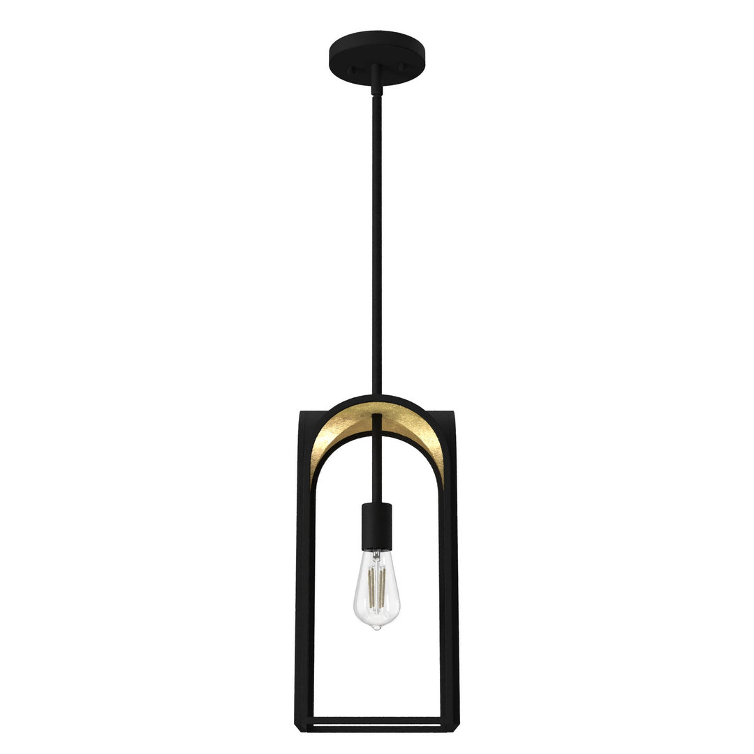 Dukestown One Light Mini Pendant in Natural Black Iron