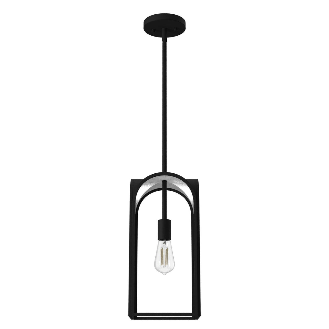 Dukestown One Light Mini Pendant in Natural Black Iron