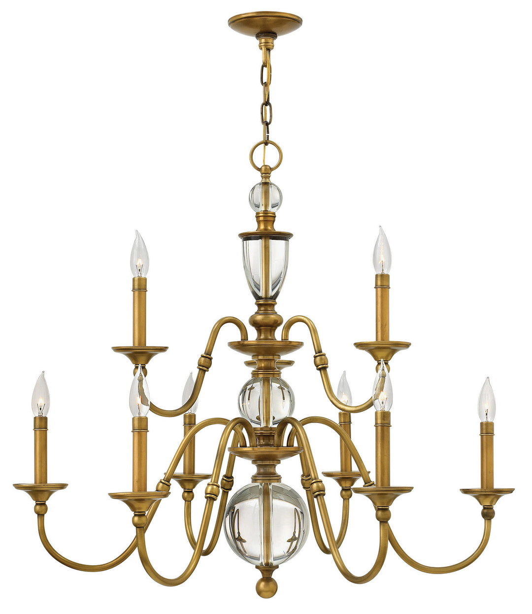 Eleanor LED Foyer Pendant in Heritage Brass