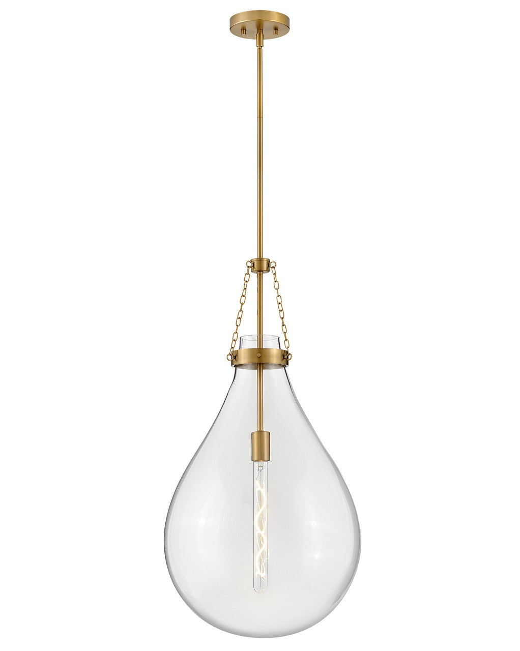 Eloise LED Pendant in Lacquered Brass