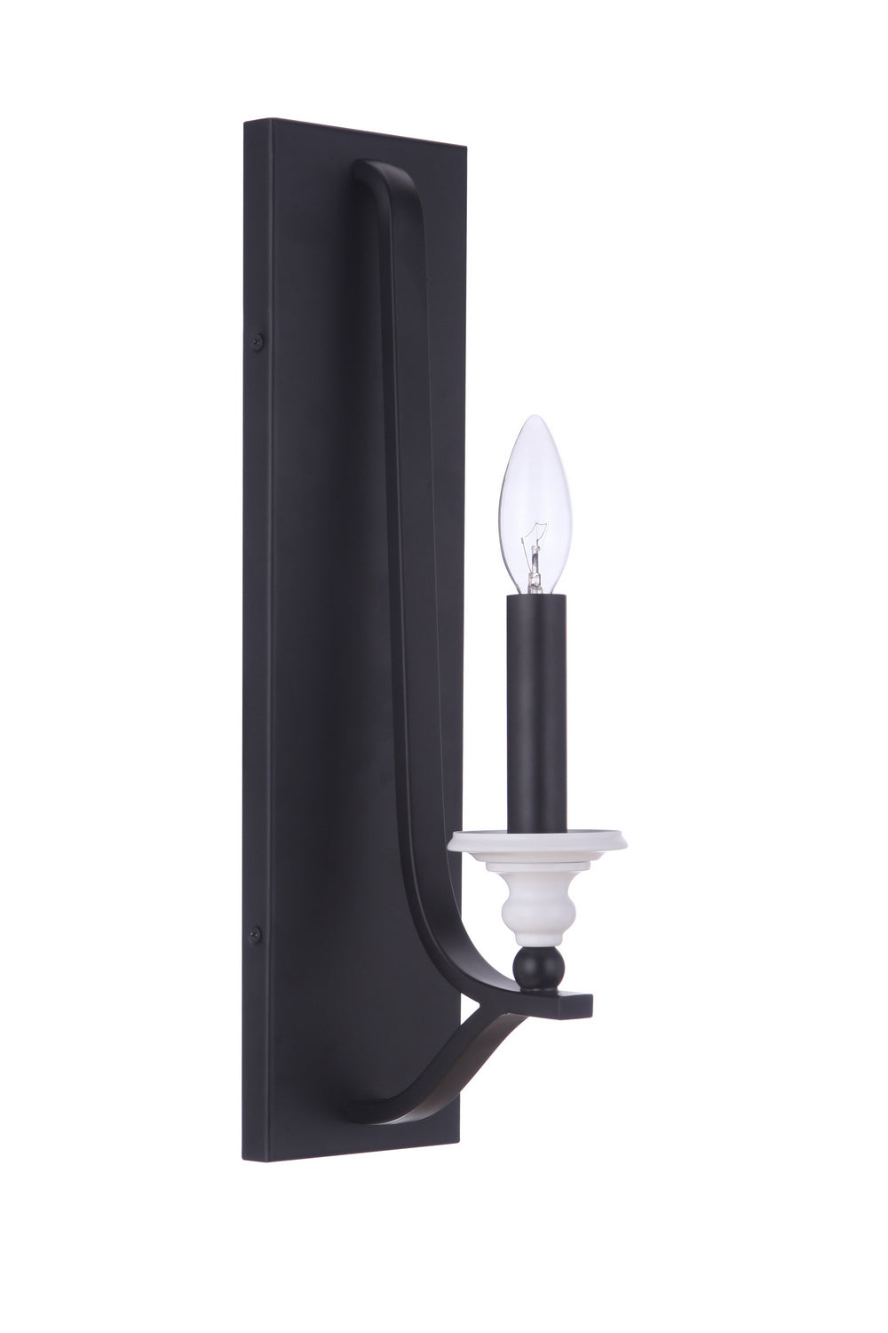 Esme One Light Wall Sconce in Flat Black/Matte White