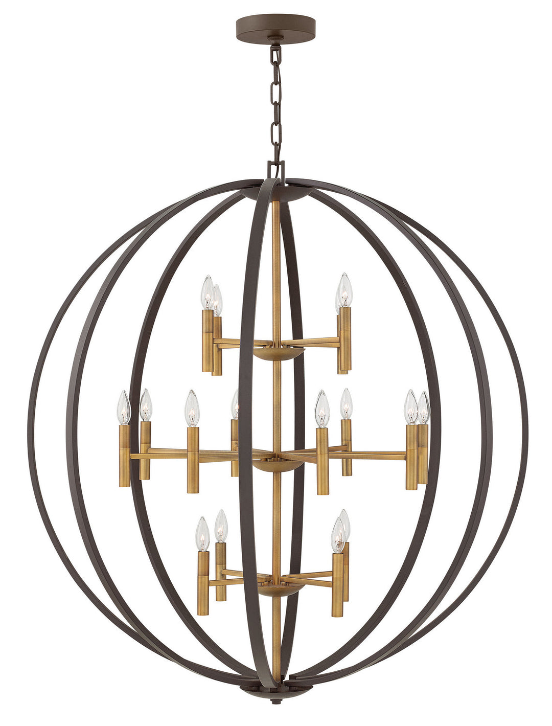 Euclid LED Chandelier in Spanish Bronze
