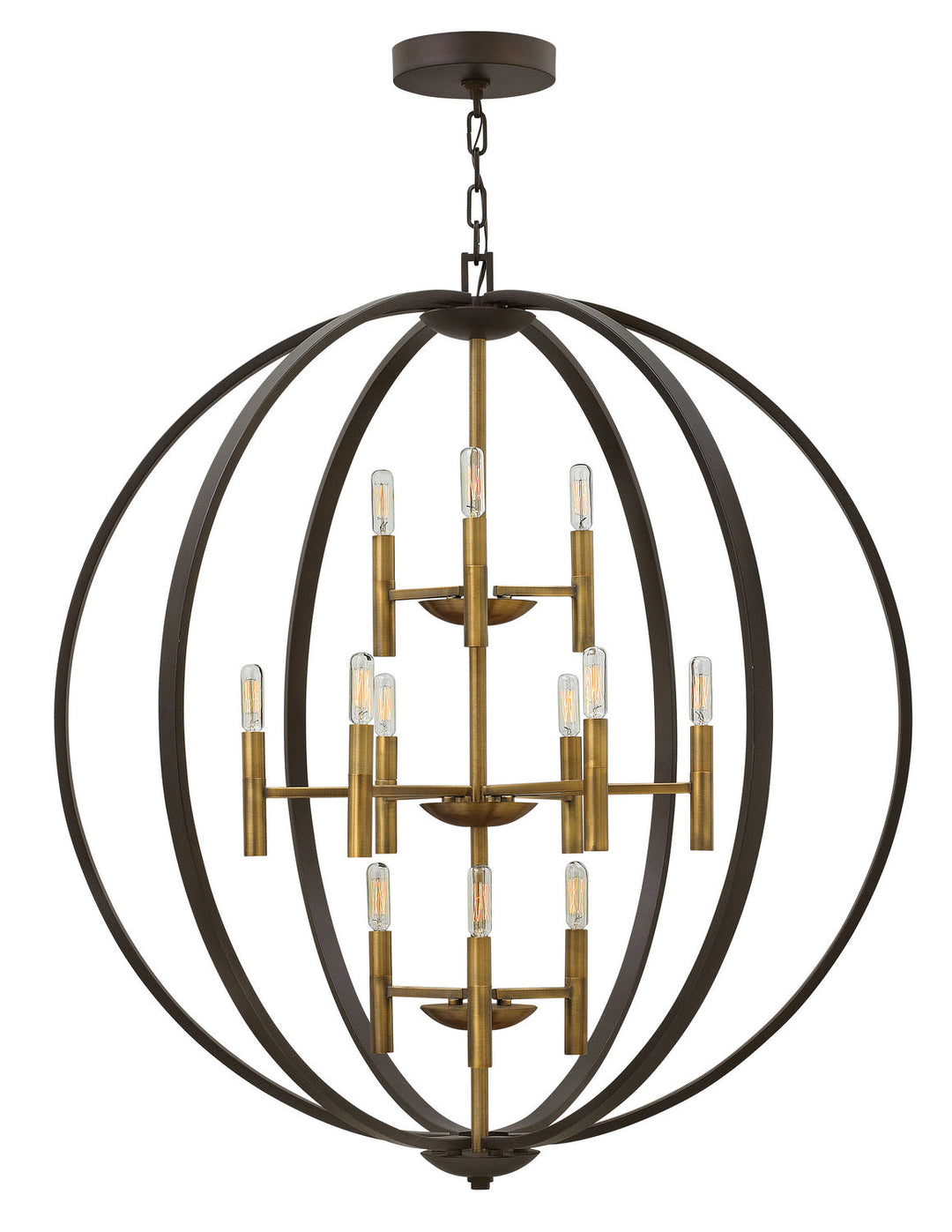 Euclid LED Foyer Chandelier in Spanish Bronze