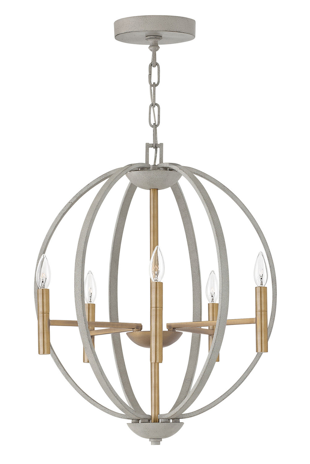 Euclid LED Foyer Pendant in Cement Gray