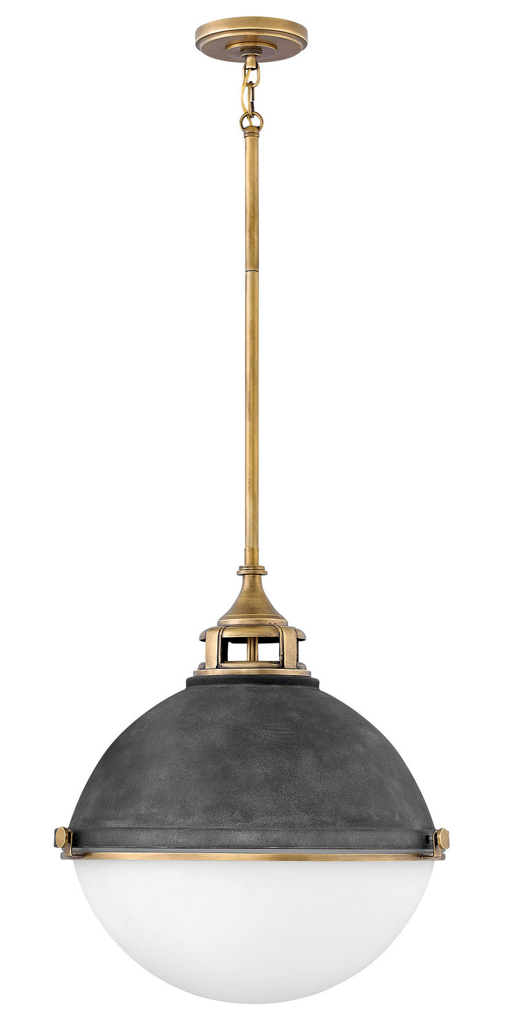 Fletcher LED Pendant in Aged Zinc