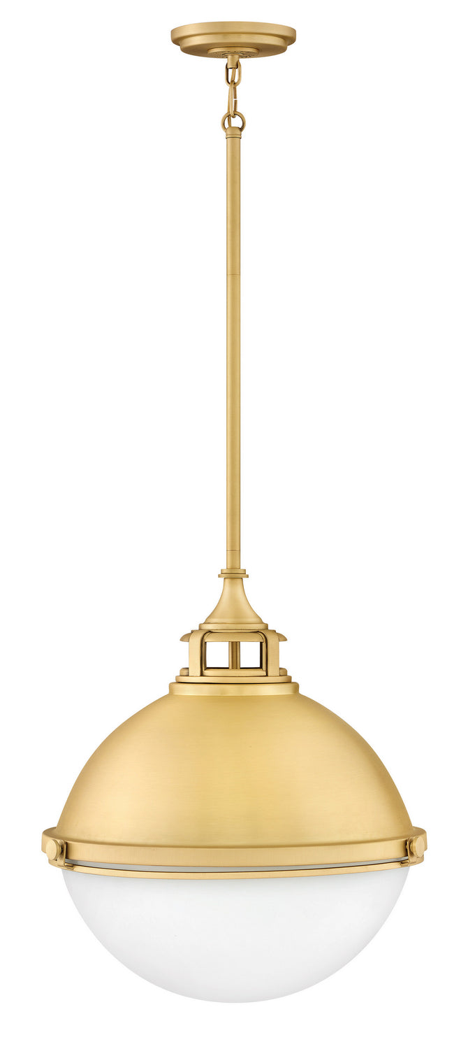 Fletcher LED Pendant in Satin Brass