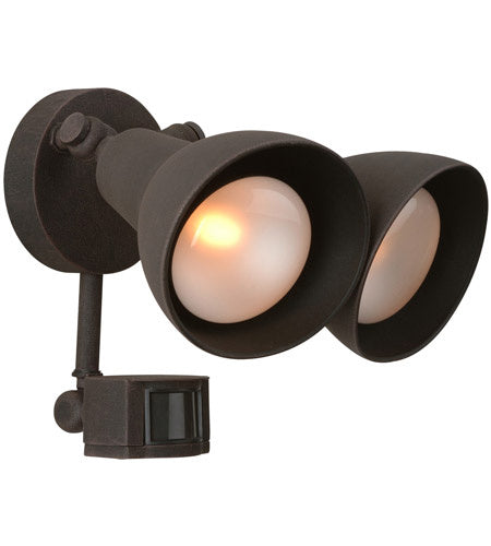 Flood Two Light Covered Flood w/Motion Sensor in Rust