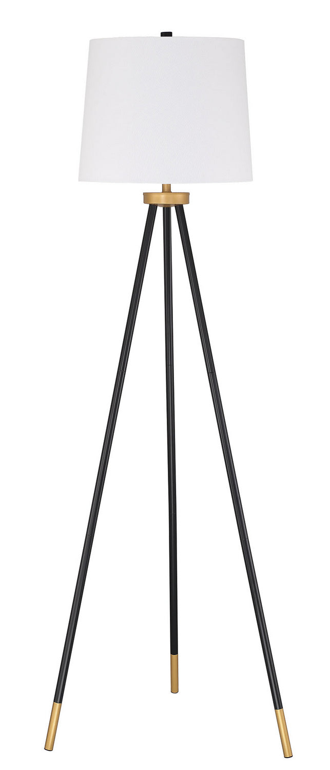 Floor Lamp One Light Floor Lamp in Painted Black/Painted Gold