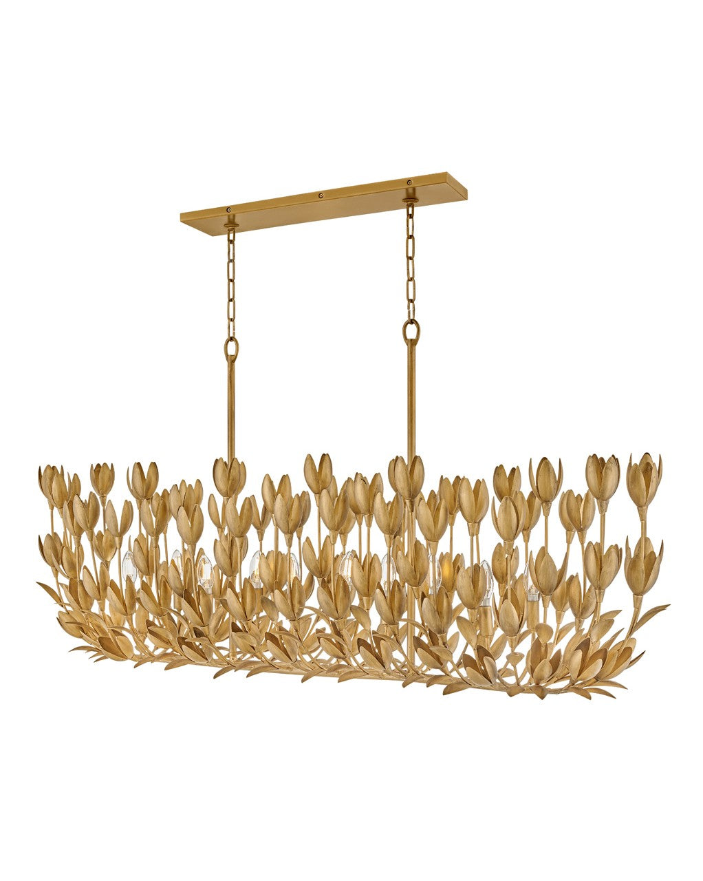 Flora LED Linear Pendant in Burnished Gold