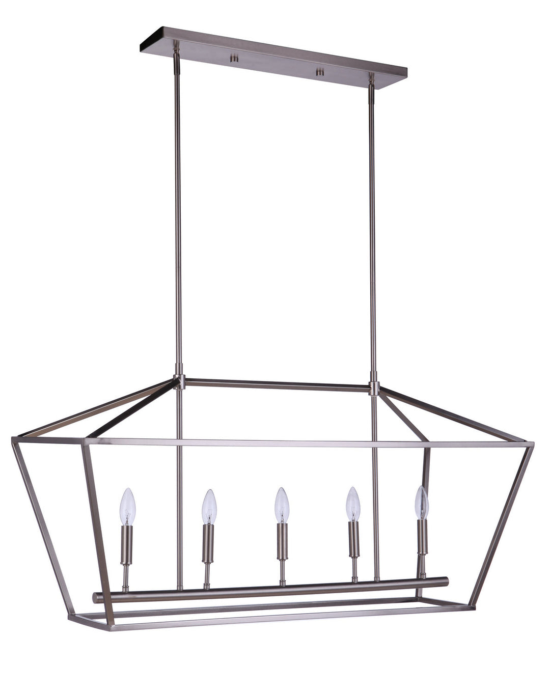 Flynt II Five Light Island Pendant in Brushed Polished Nickel