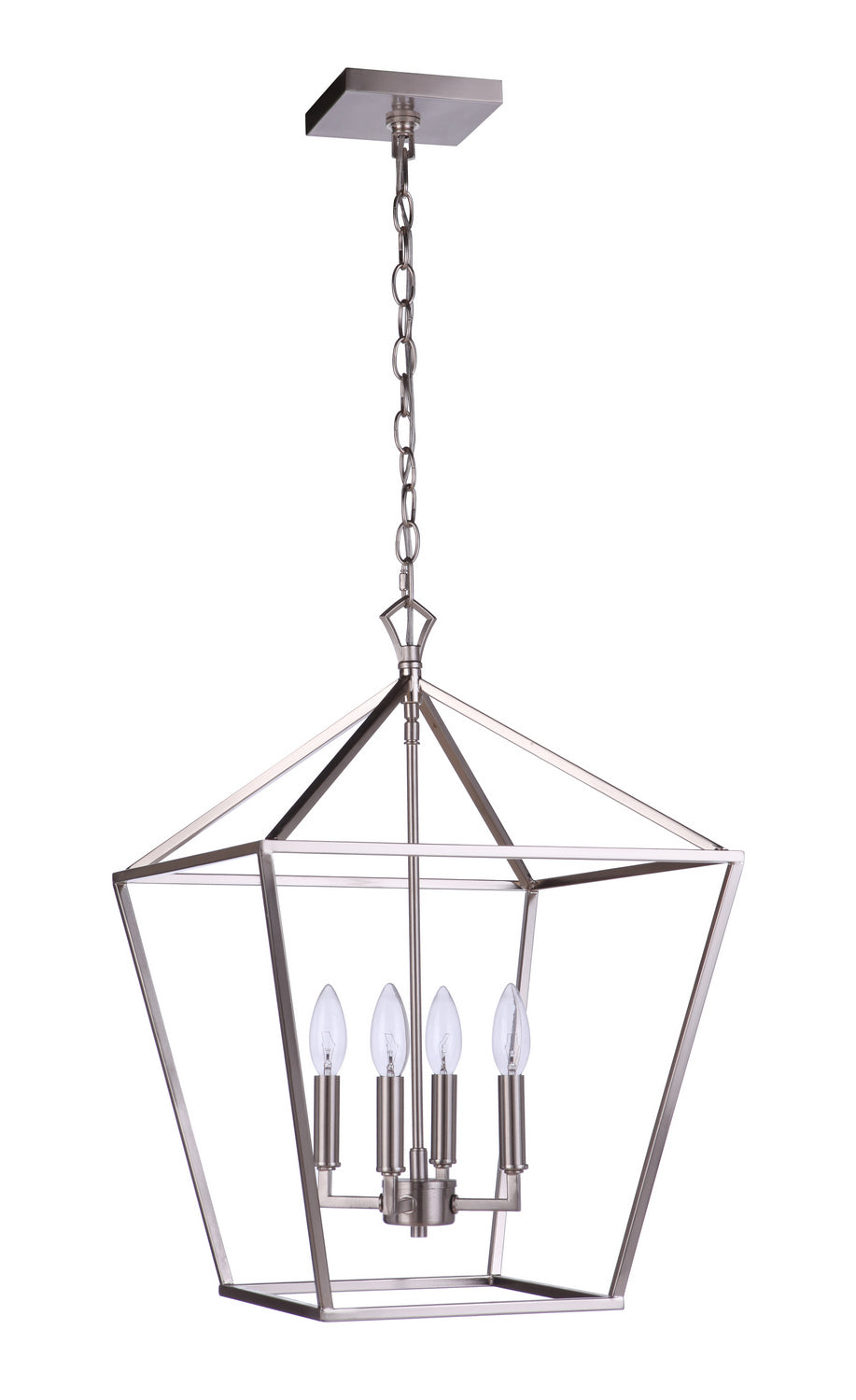 Flynt II Four Light Foyer Pendant in Brushed Polished Nickel
