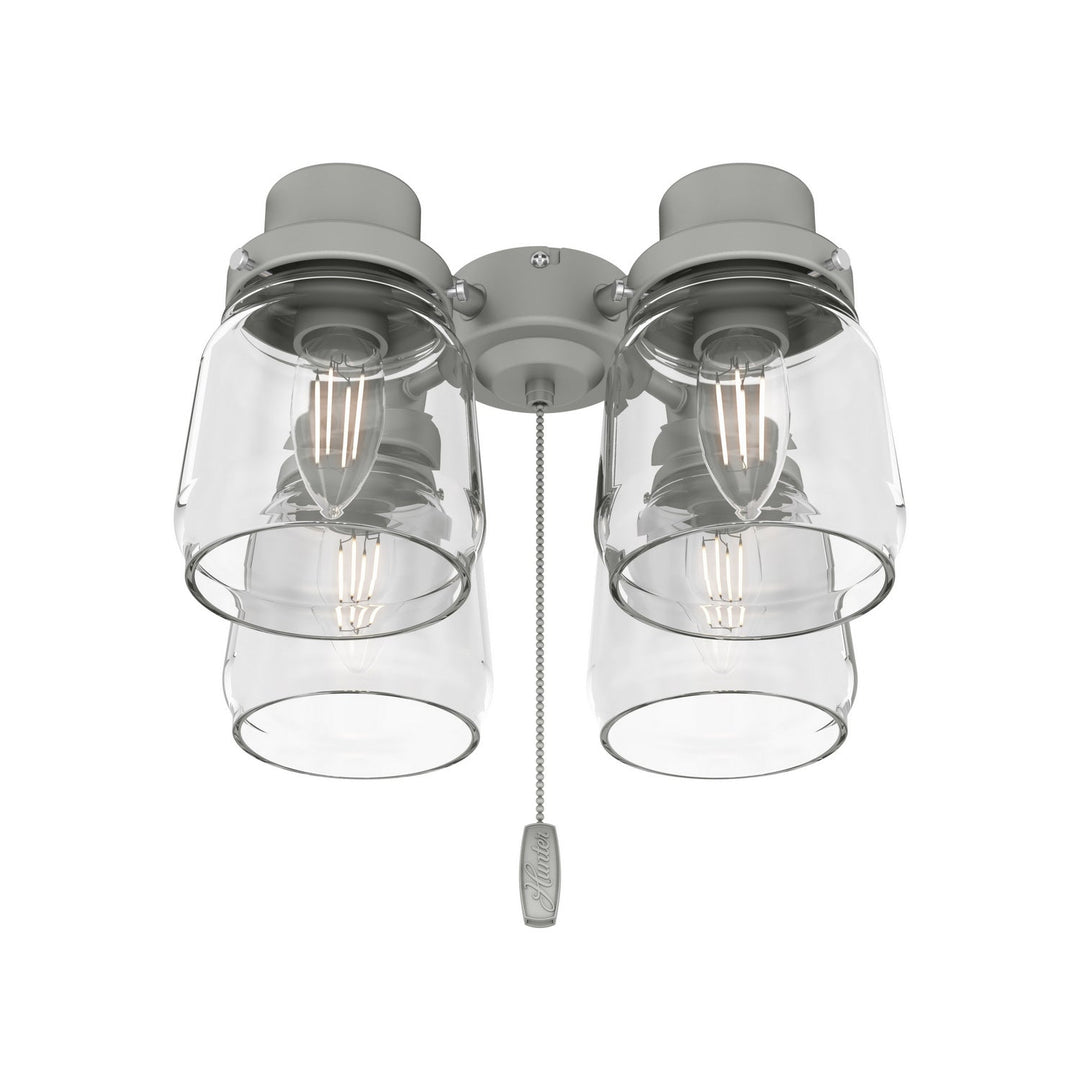 Four Light Fitter in Matte Silver