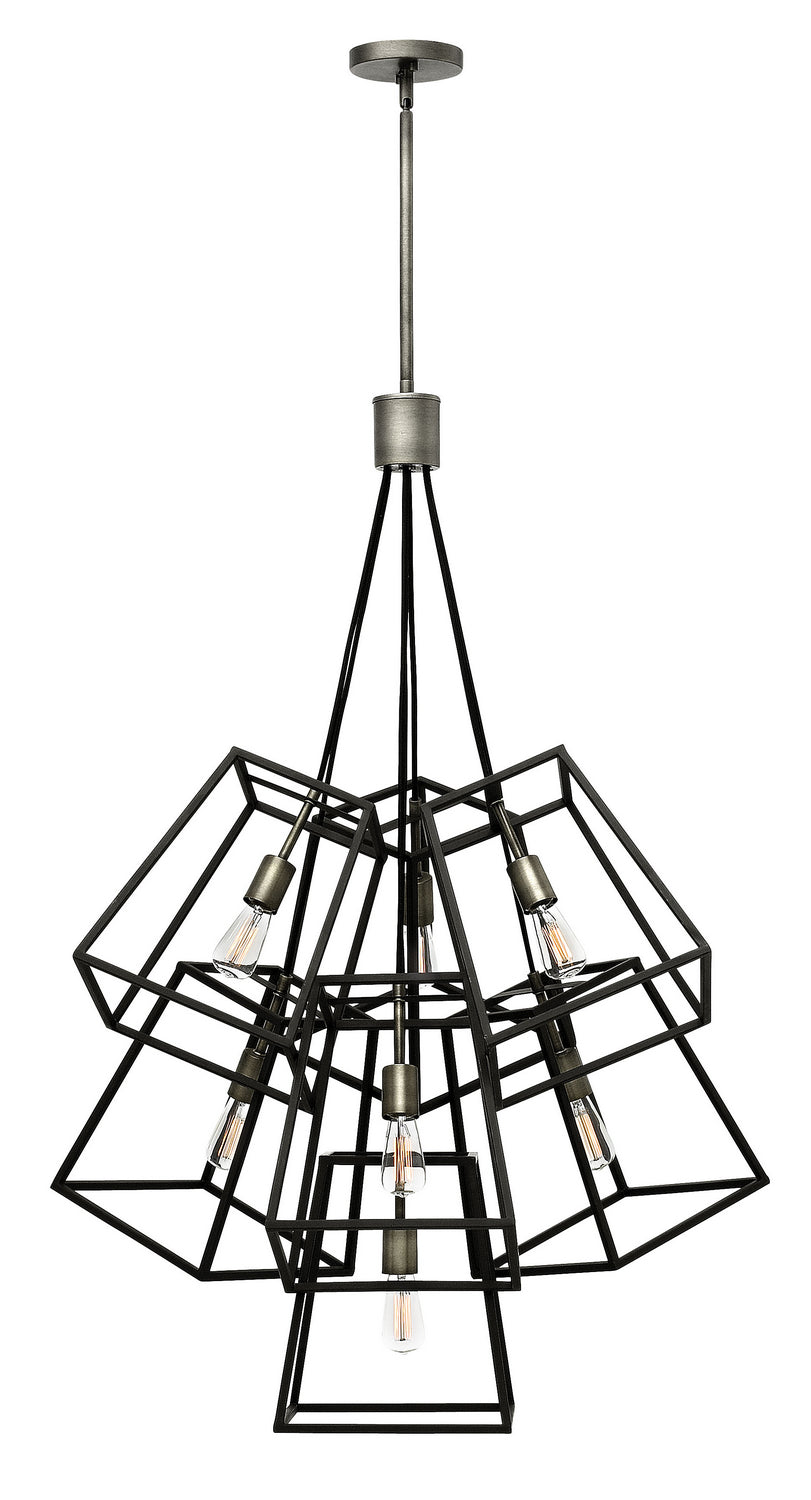 Fulton LED Foyer Pendant in Aged Zinc