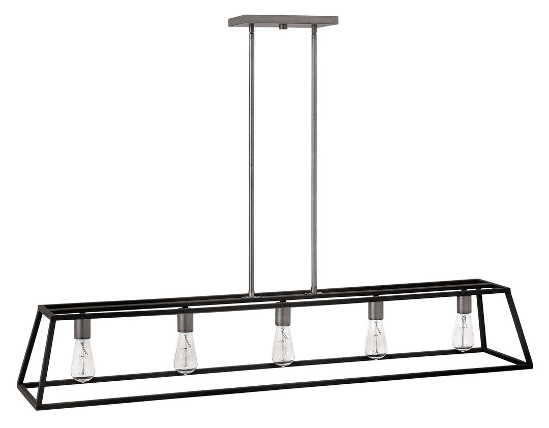Fulton LED Linear Chandelier in Aged Zinc